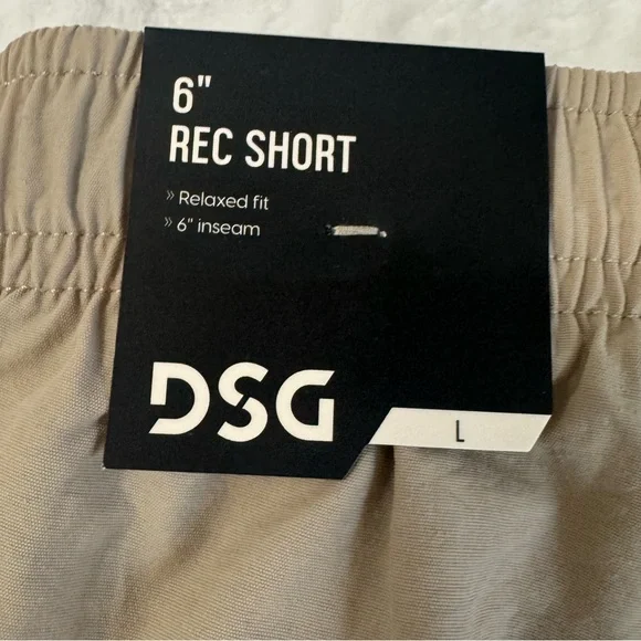 DSG Men’s Khaki 6” Mesh Lined Rec Short Size Large - Picture 3 of 7